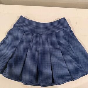 Aerie offline blue houndstooth pleated skort (s)